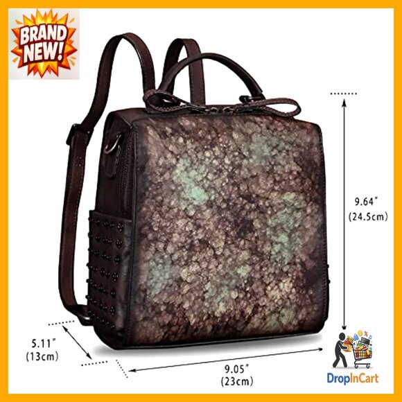 Genuine Leather Convertible Backpack Satchel Vintage Retro Daypack Adjustable main image 5